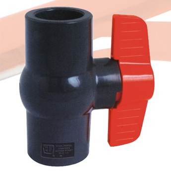 Upvc Compact Ball Valve Red Handle Grey Body 